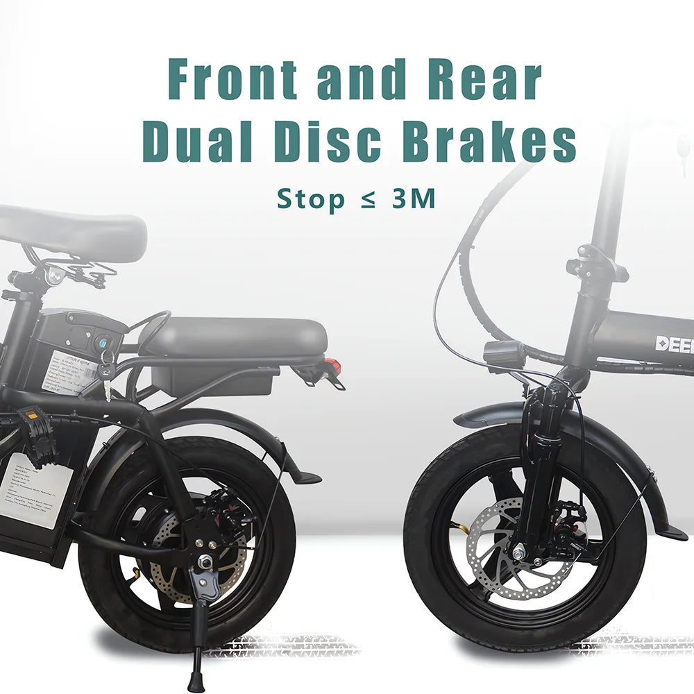 DeePower Folding Electric Bike 48V 400W 32 KMH Max Speed